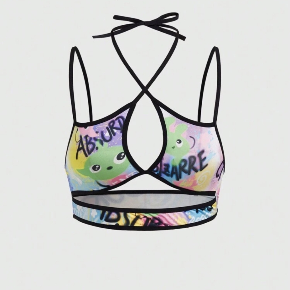 Colorful Strappy Crop Top Size 8/10